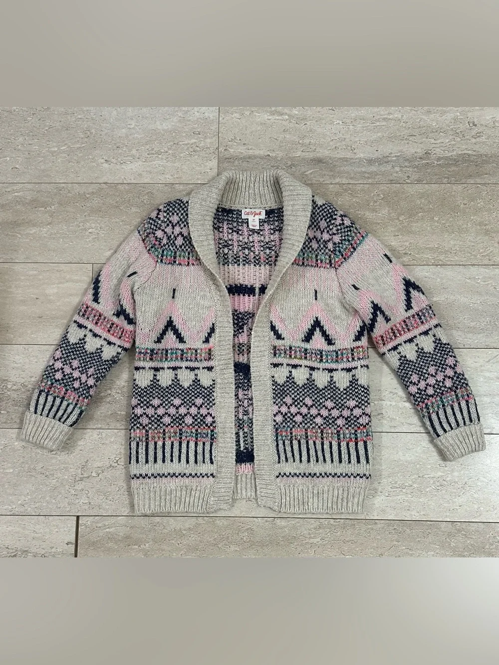 Cat & Jack Girls Fair Isle Cardigan 5T